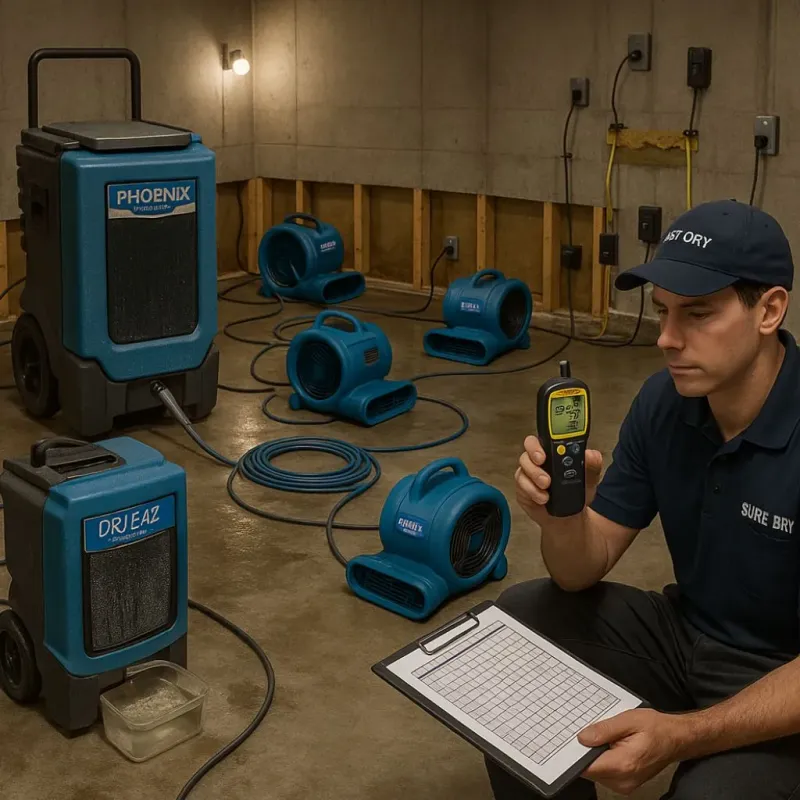 Structural Drying and Dehumidification process in Pitcairn, PA